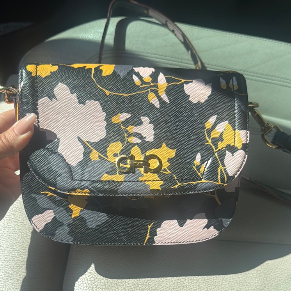 Salvatore Ferragamo  Greta Black and Yellow Crossbody Bag